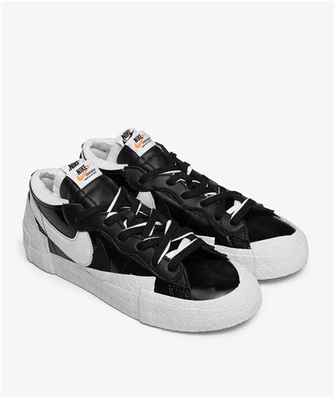 sacai blazer low black patent